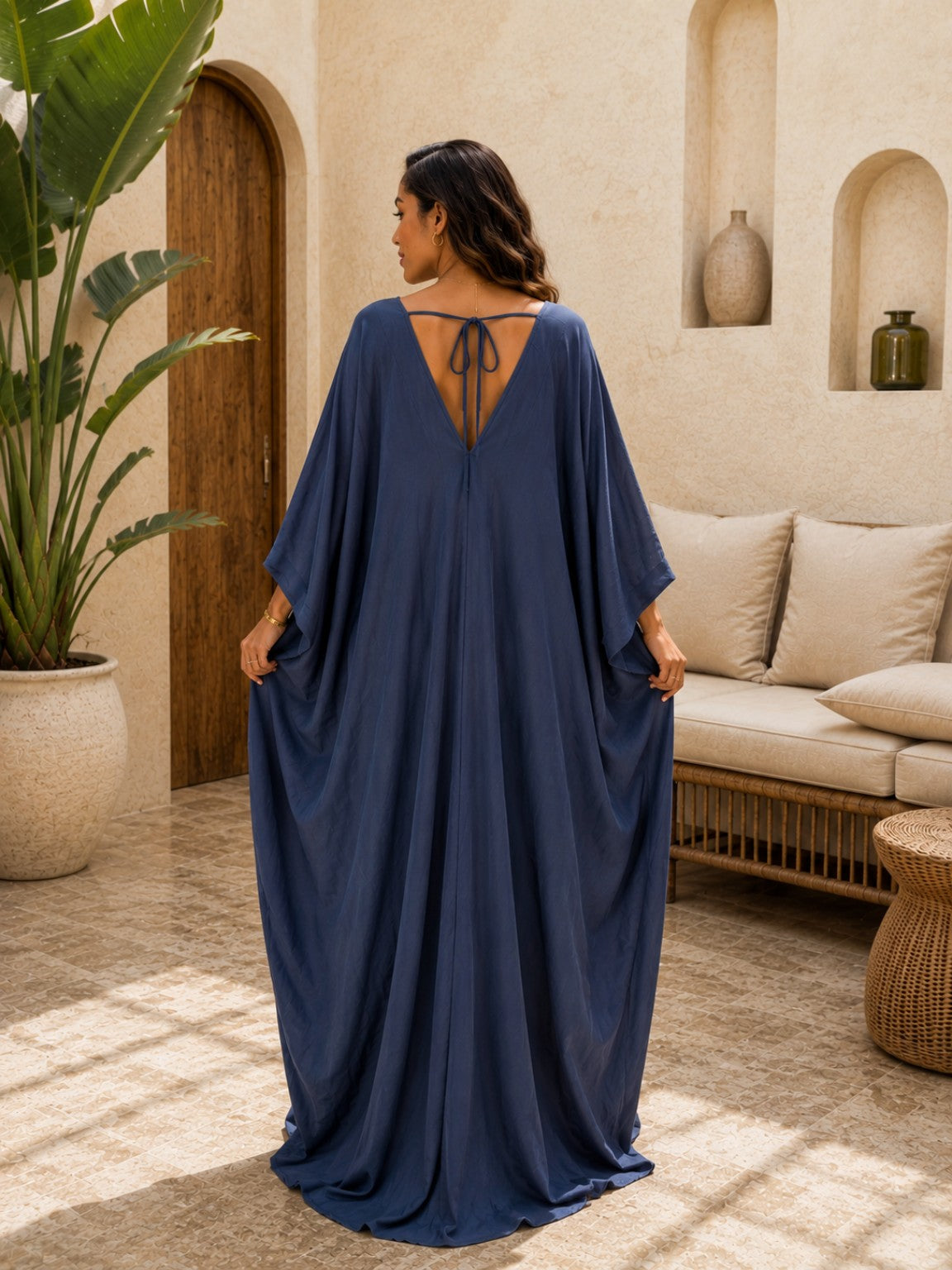 Long Flowy Striped Kaftan ( One Size fits all)