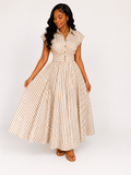 Elegant Striped Maxi Dress